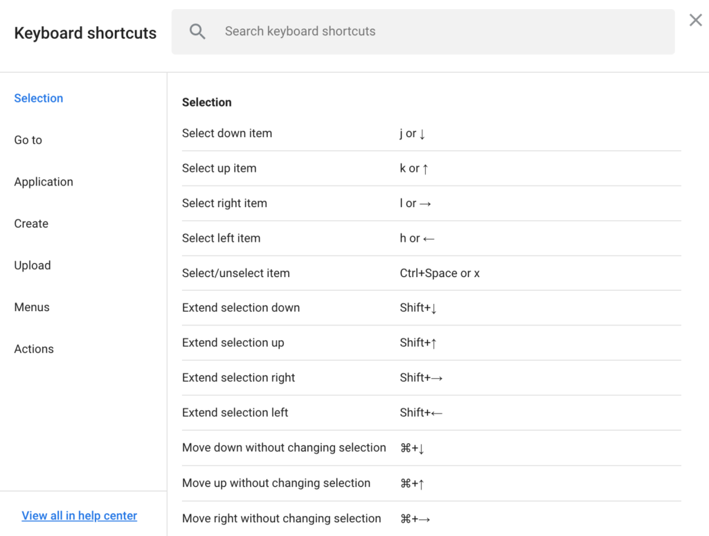 Google Drive: learn useful keyboard shortcuts