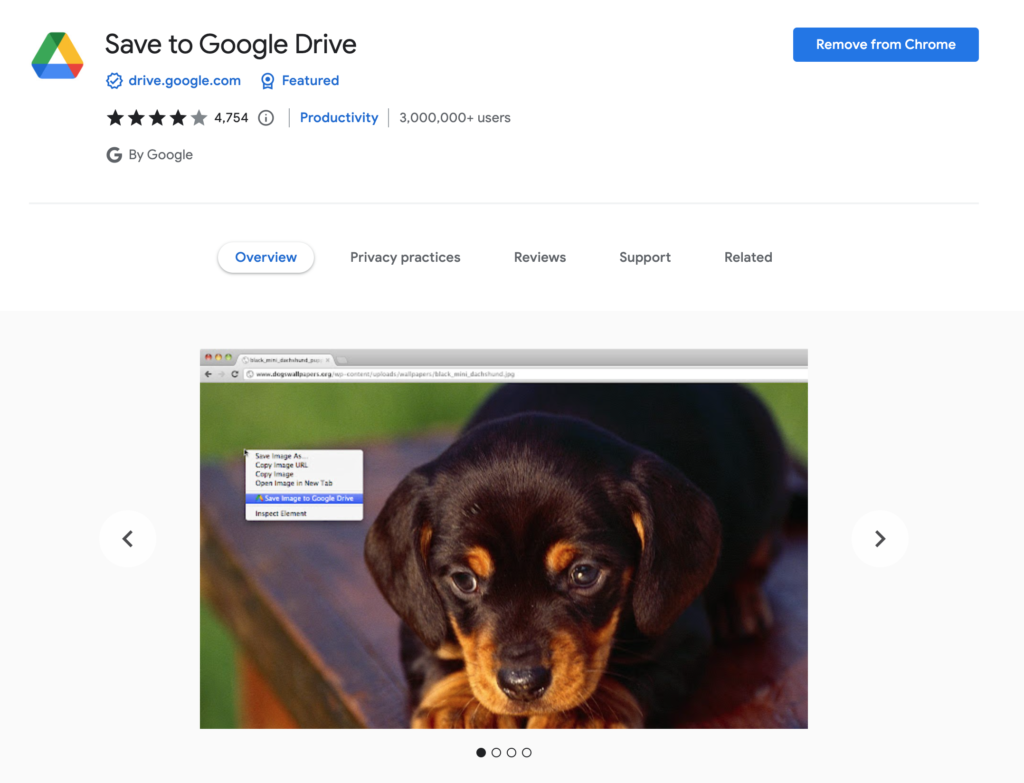 Google Drive: save webpages on google drive